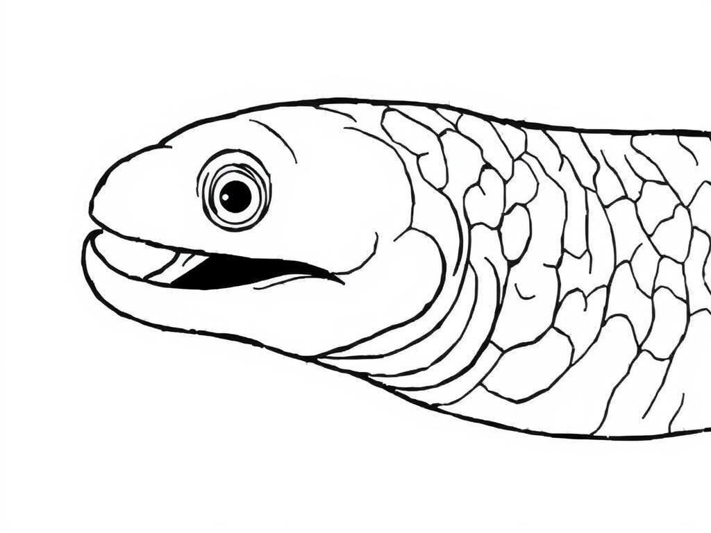 Fish Coloring Page with Scales