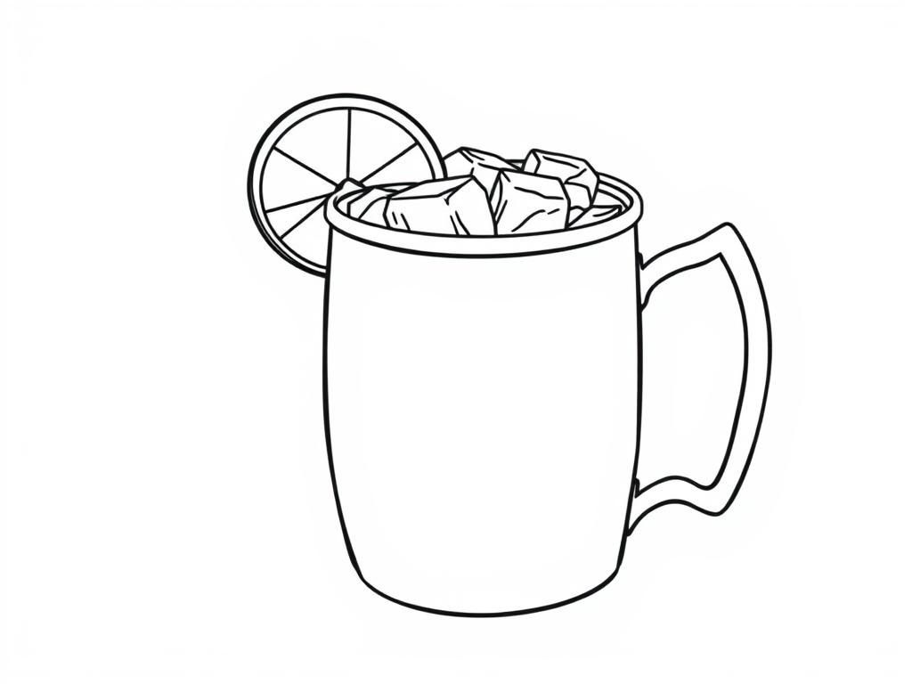 Drink with Ice and Lemon Coloring Page