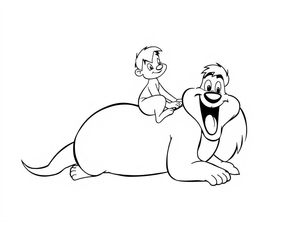 Preview of mowgli on baloo's belly