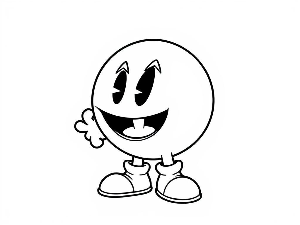 Smiling Cartoon Character Coloring Page