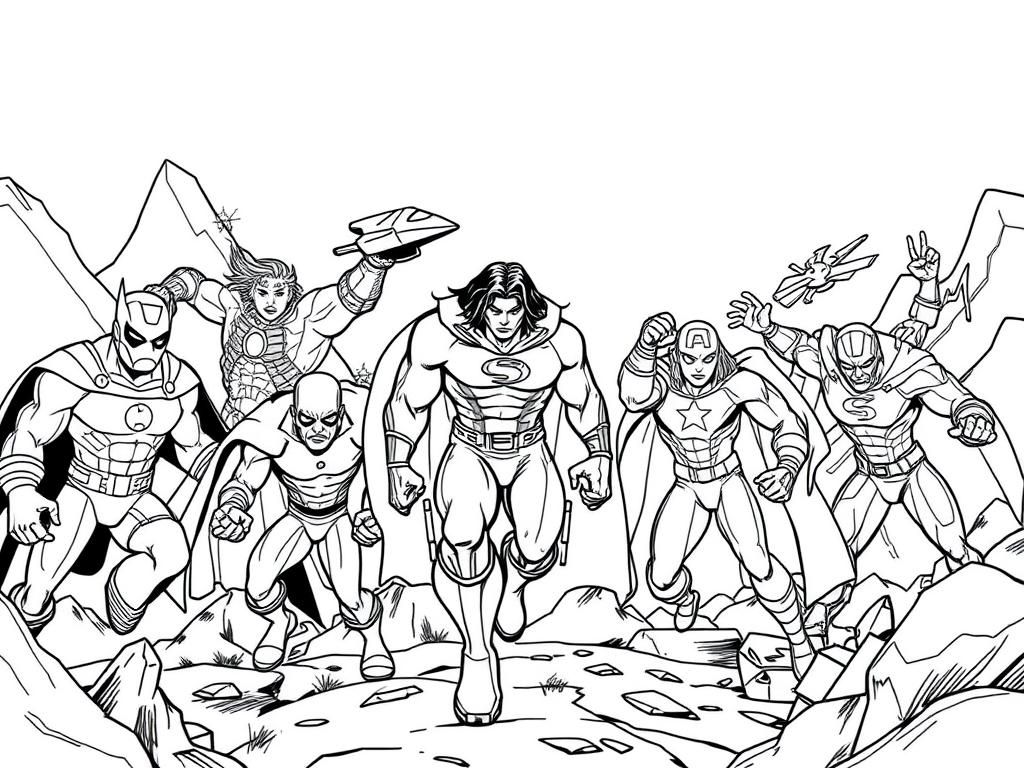 Superheroes Coloring Page - Color Your Favorite Heroes!