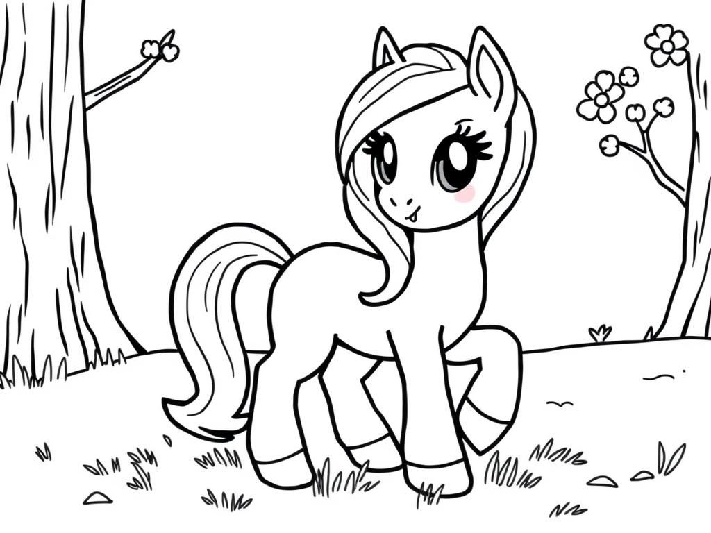 Cartoon Pony Coloring Page