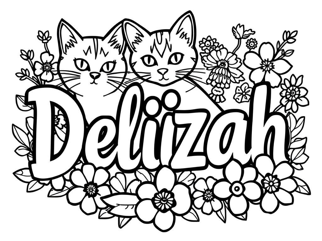 Delizah Katten Kleurplaat