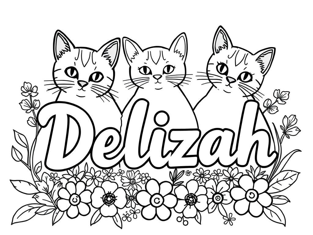 Delizah Katten Kleurplaat