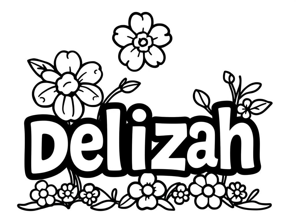 Delizah Flower Coloring Page