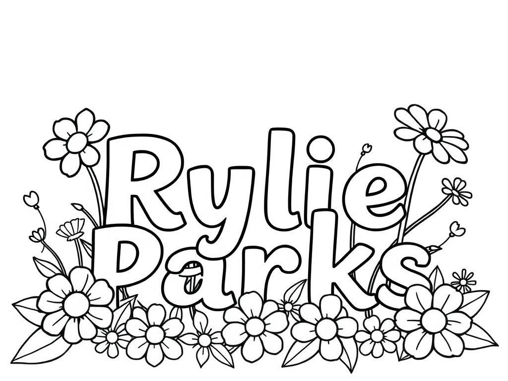 Rylie Parks Flower Coloring Page