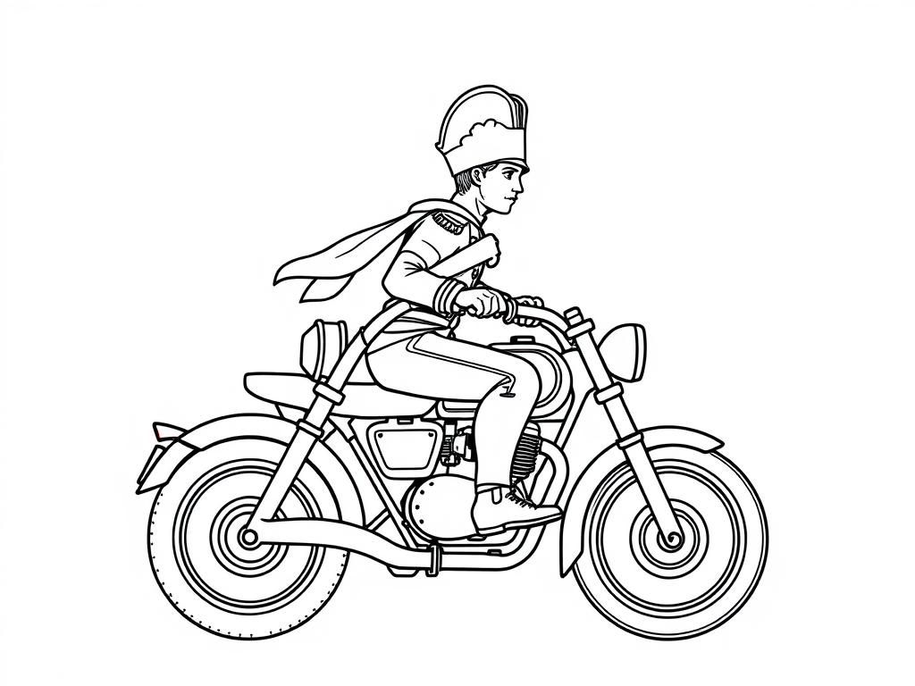 Superhero Motorcycle Coloring Page