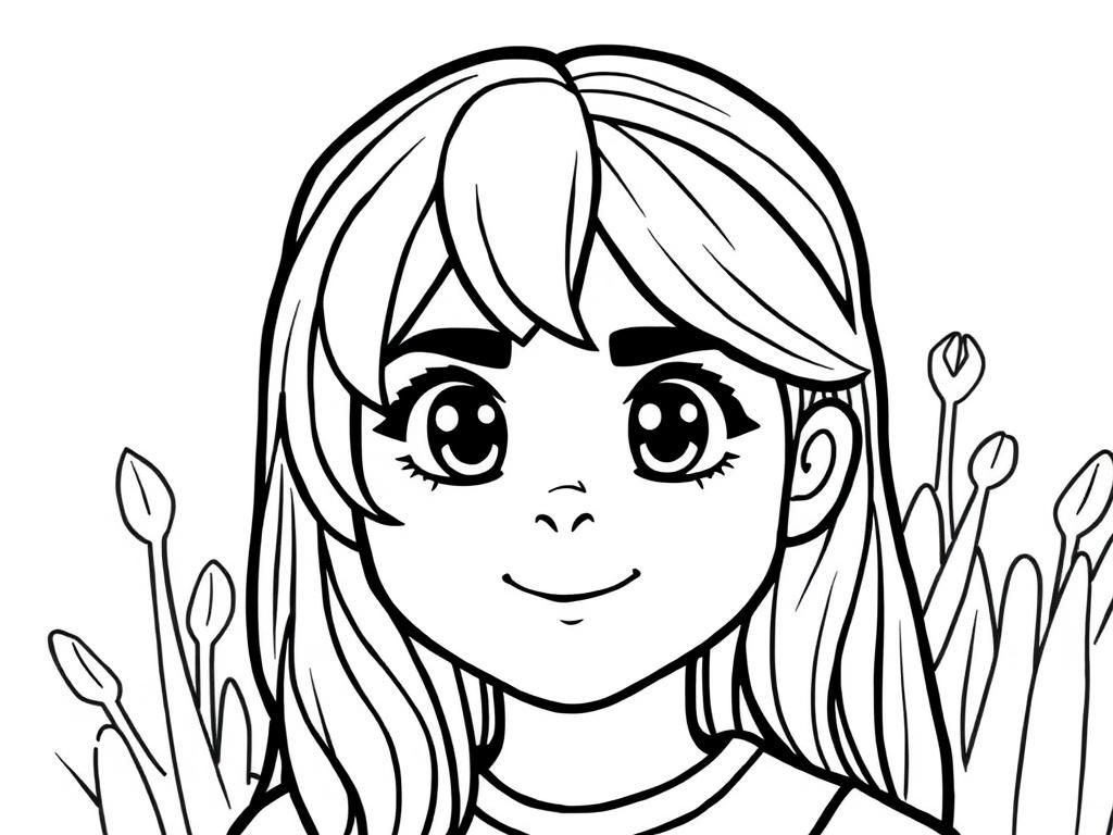 Natalie girl in minecraft - Free Printable Coloring Page