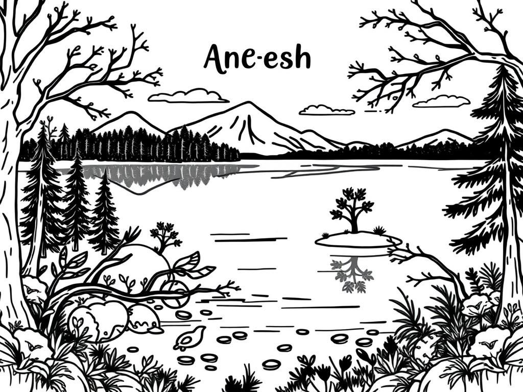 nature with aneesh name and lake and birds and trees