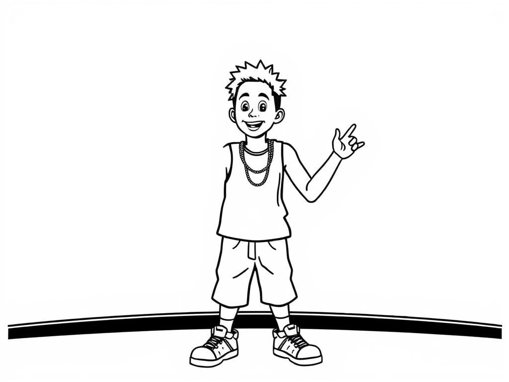 Fun Boy Coloring Page