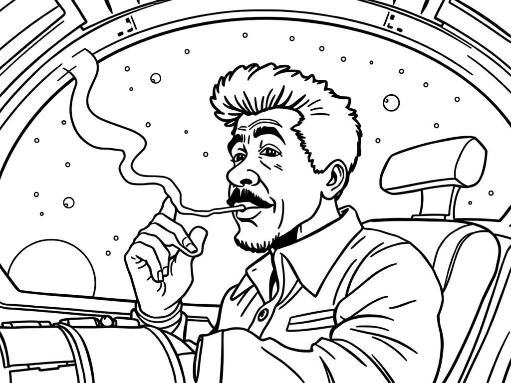 Preview of neil degrasse tyson smoking a joint on a spaceship