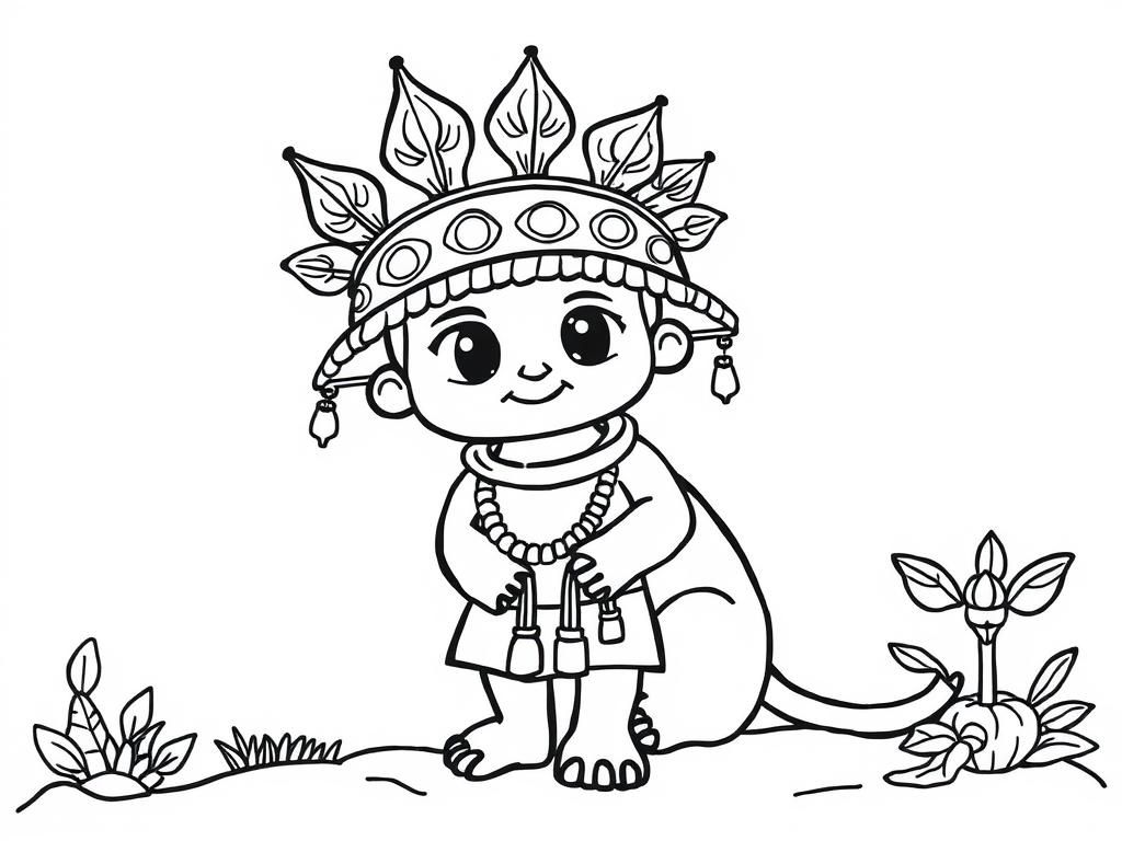 nepal famous culture - Free Printable Coloring Page