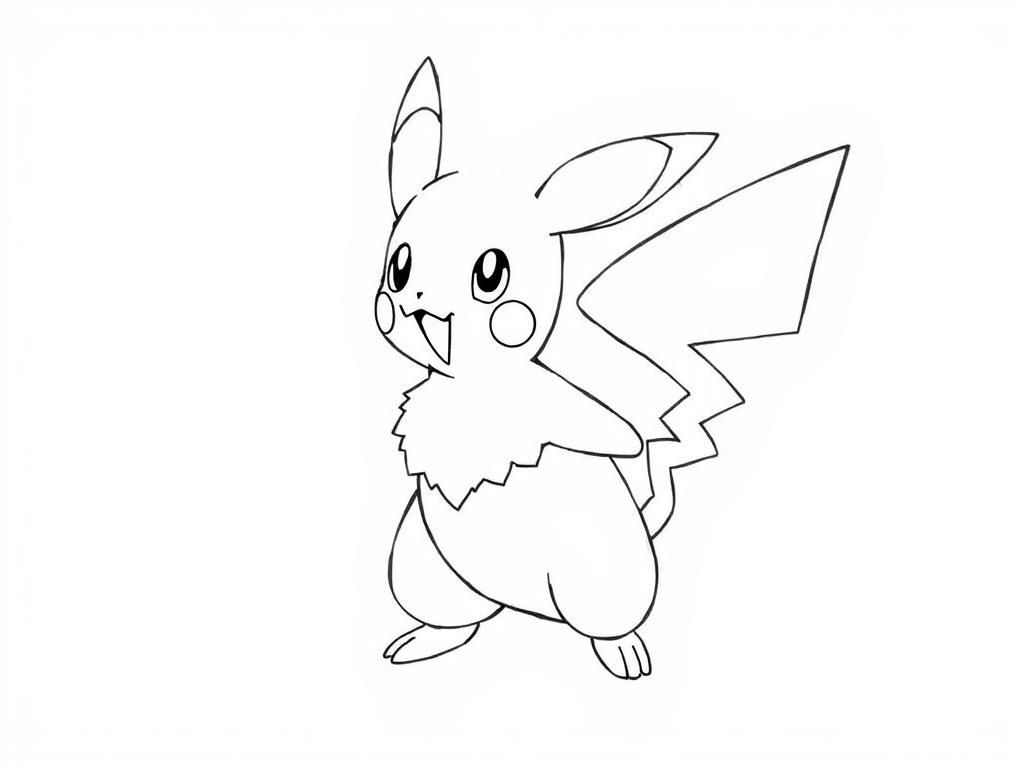 Pikachu Pokémon Coloring Page