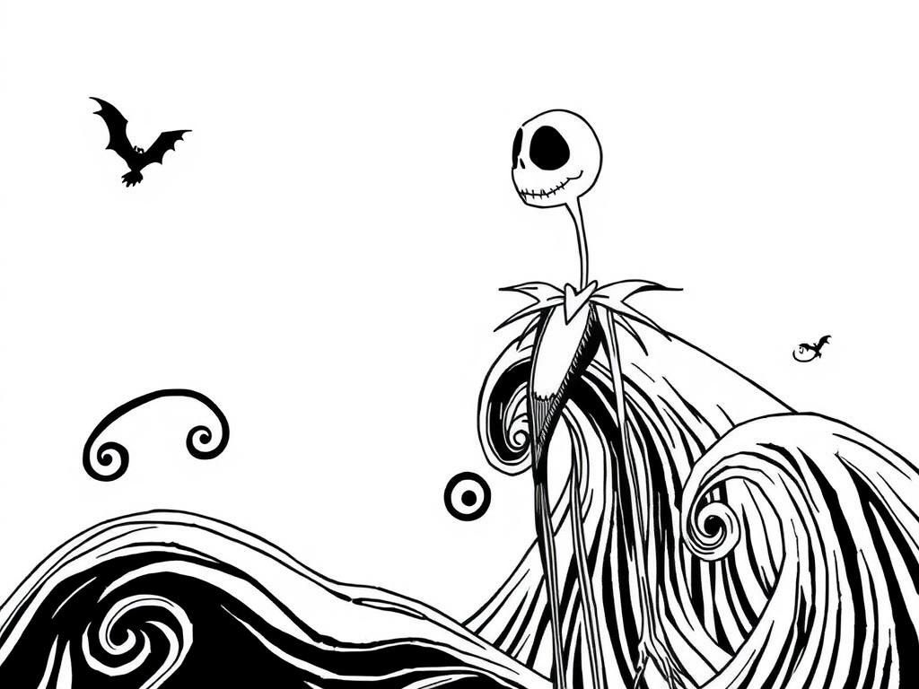 nightmare before christmas - Free Printable Coloring Page