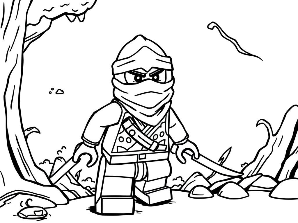 Lego Ninja Warrior Coloring Page