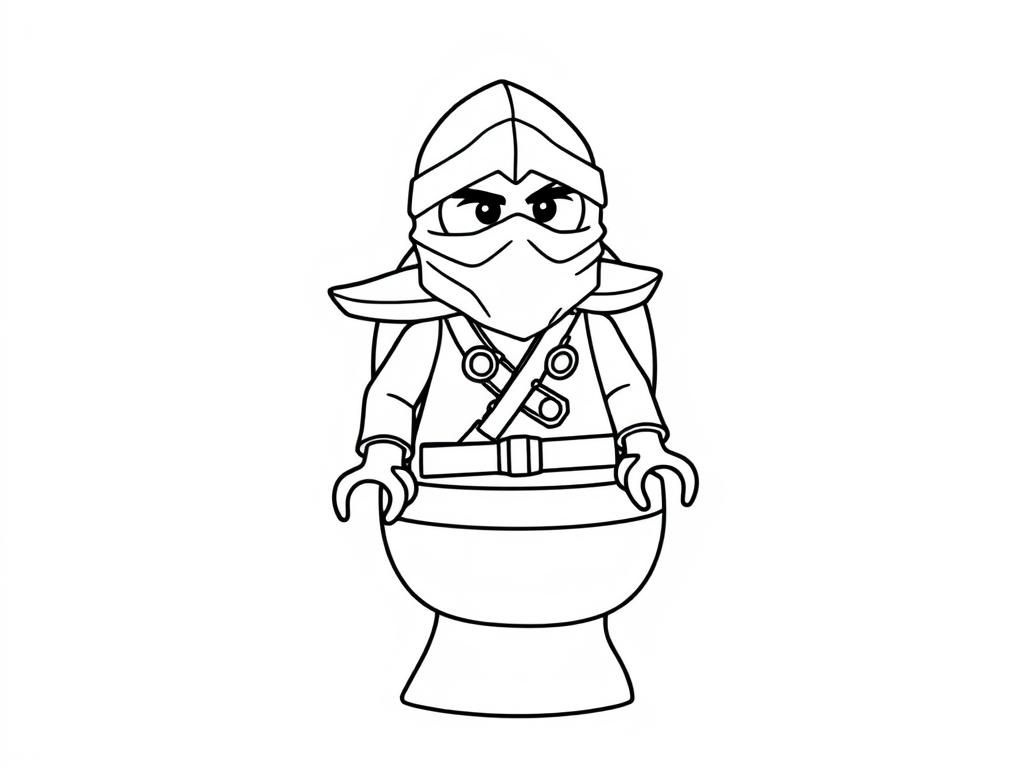 ninjago sitting on the toliet