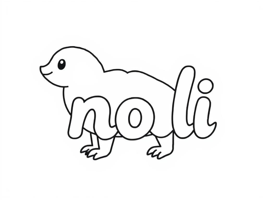 Coloring Page of a Cartoon Mole