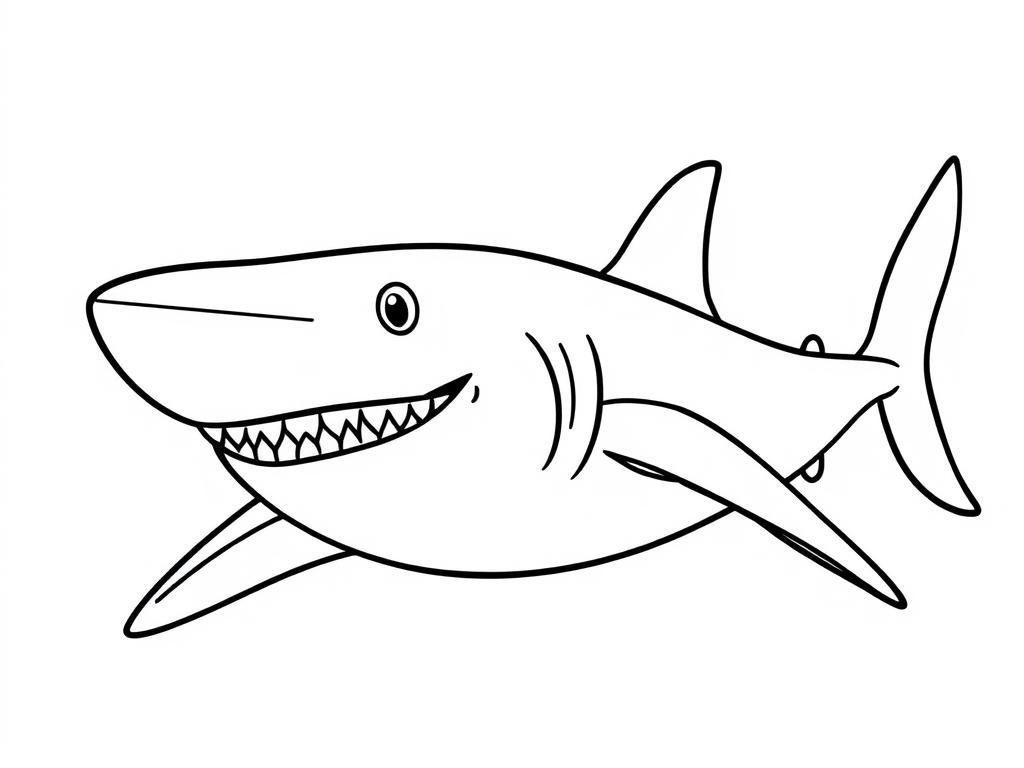 Kleurplaat van een haai