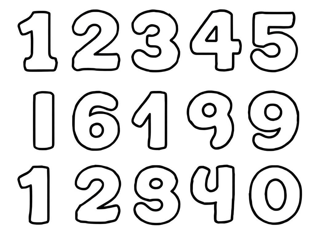 numbers from 1 to 9, two rows - Free Printable Coloring Page
