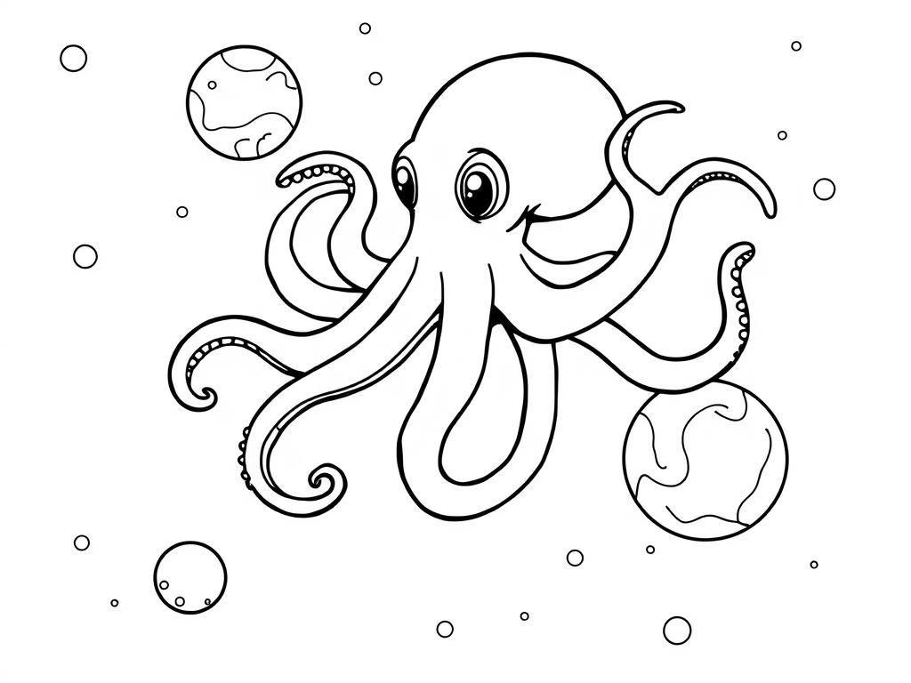 Preview of octopus floating in space