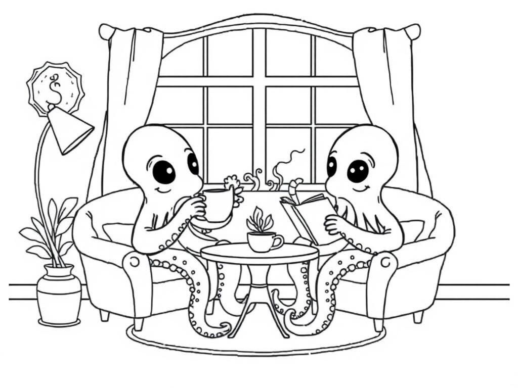 Octopuses Coloring Page
