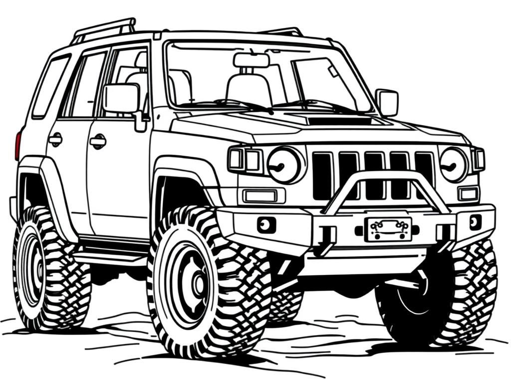 Jeep Coloring Page - Off-Road Adventure