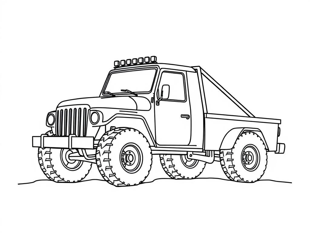 Vintage Off-Road Truck Coloring Page