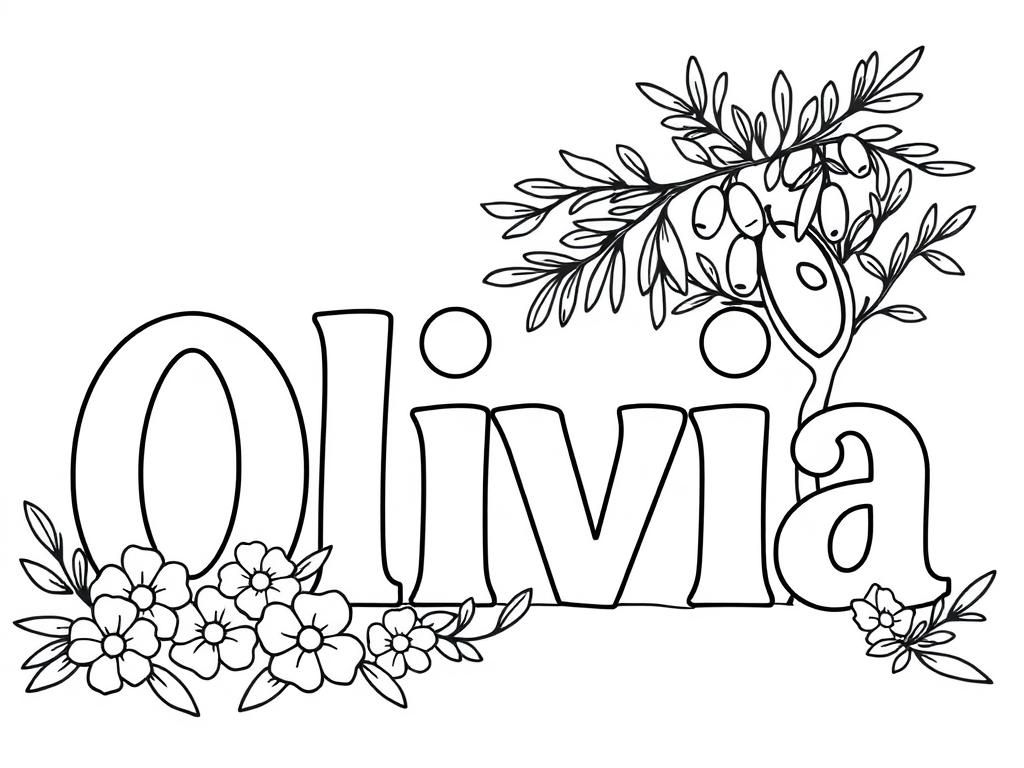 Olivia Flower Coloring Page