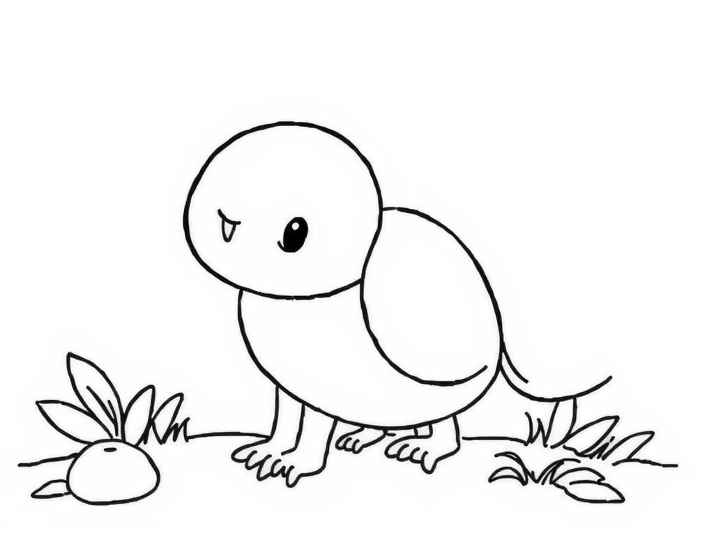 Coloring Page of Prehistoric Friends