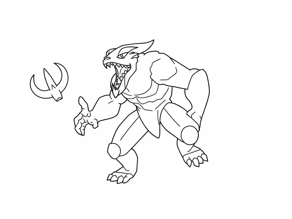 Muscular Monster Coloring Page