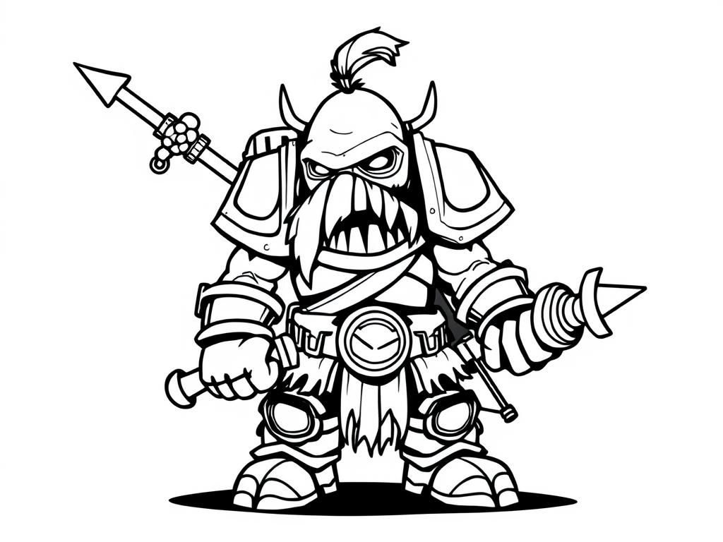 Orc Warrior Coloring Page