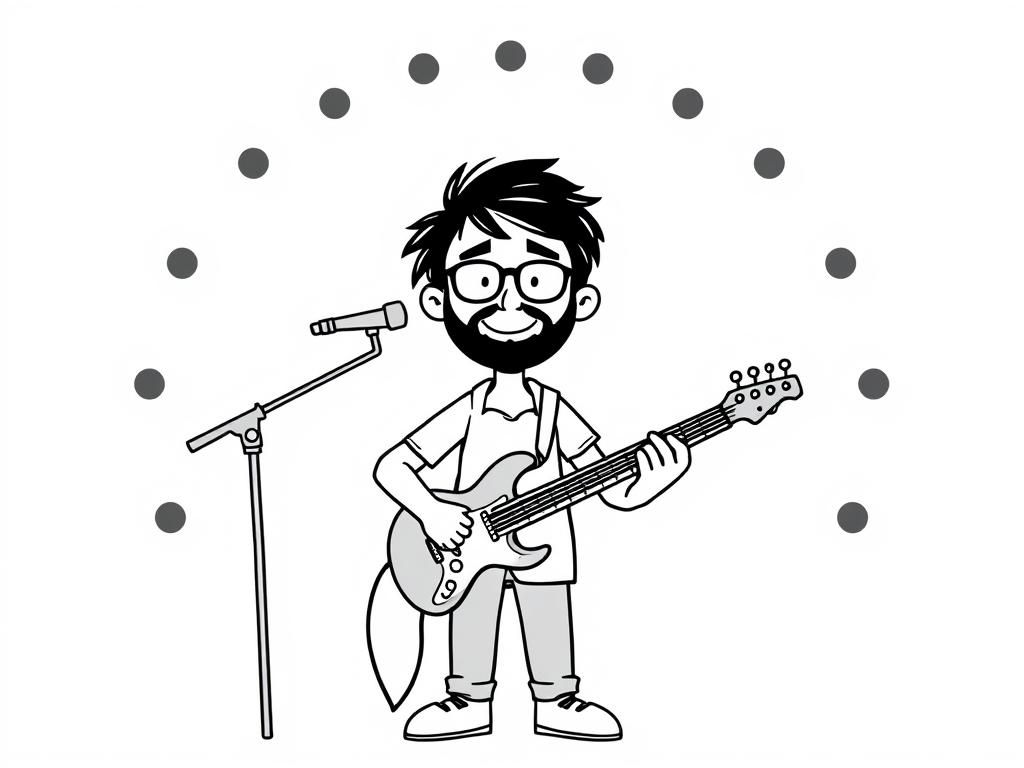 Cartoon Musician Coloring Page