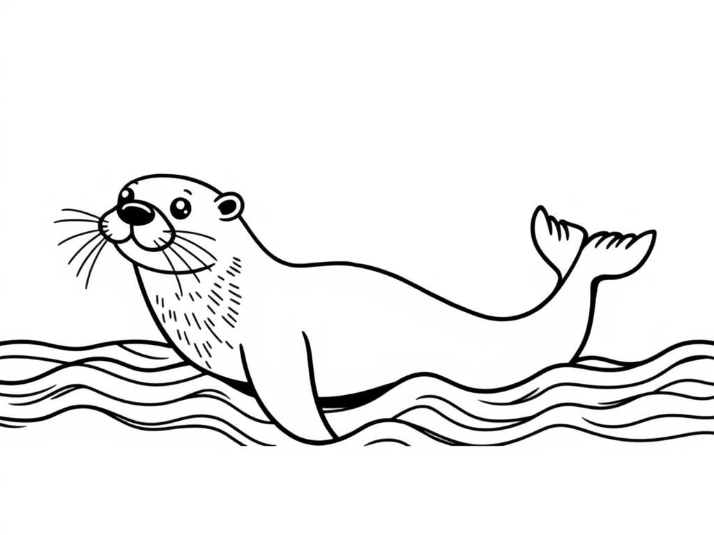 Preview of one otter and one sperm whale in the ocean