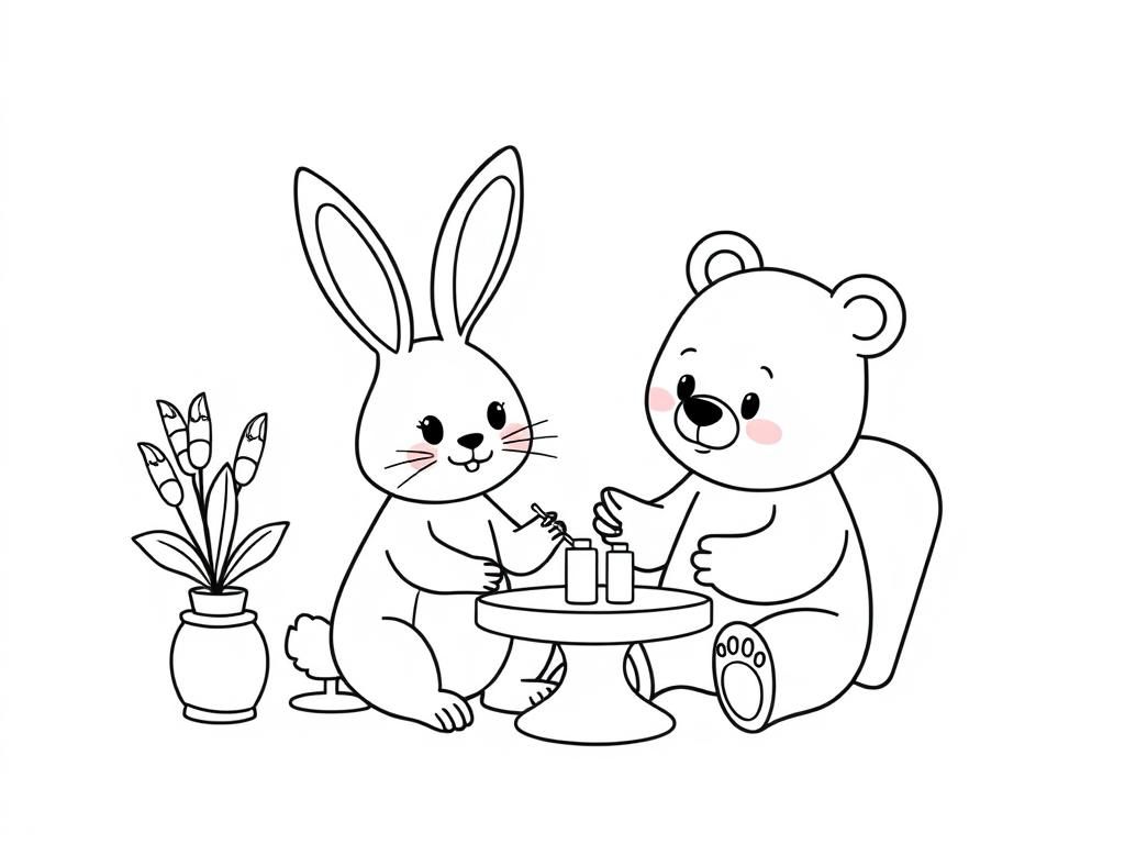 Preview of one rabbit and one bear at nail salon