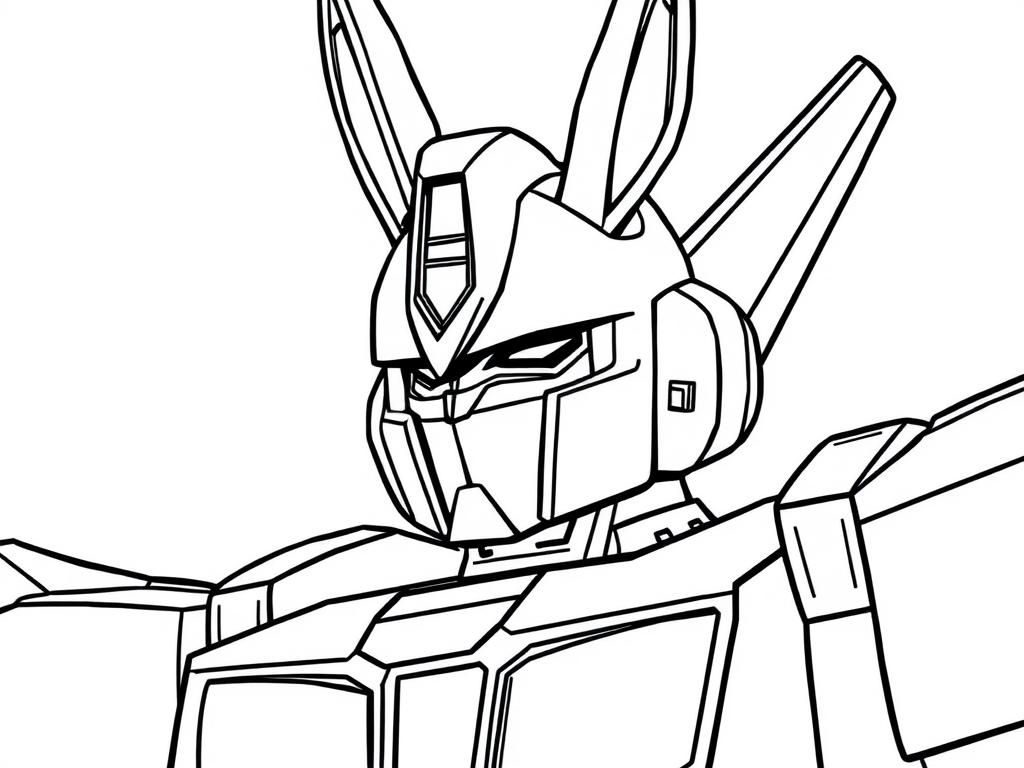 Robot Bunny Coloring Page