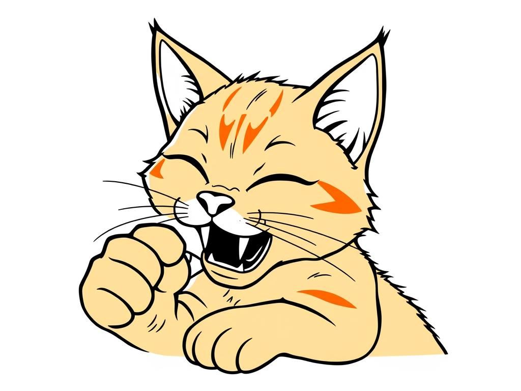 Funny Orange Cat Coloring Page