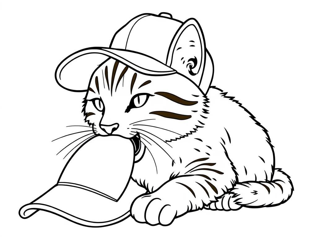 Cartoon Cat Coloring Page