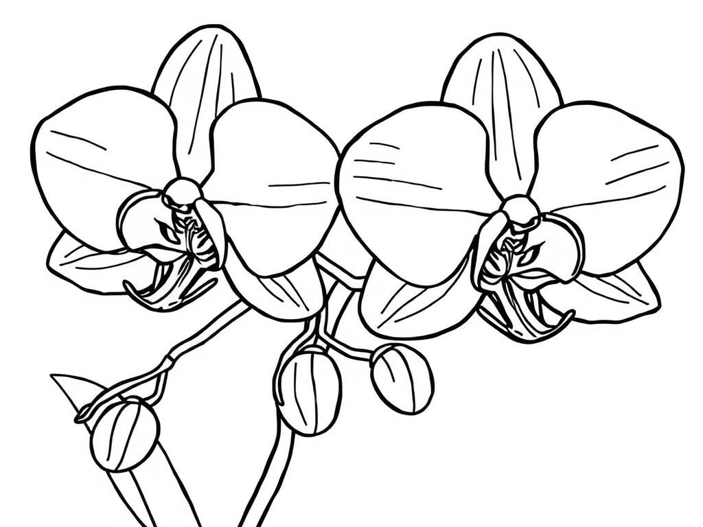 Orchid Coloring Page