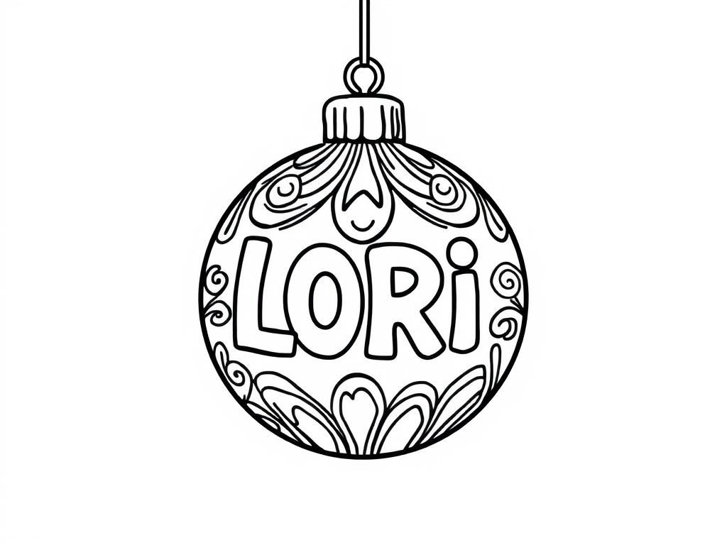 ornament with name LORI - Free Printable Coloring Page