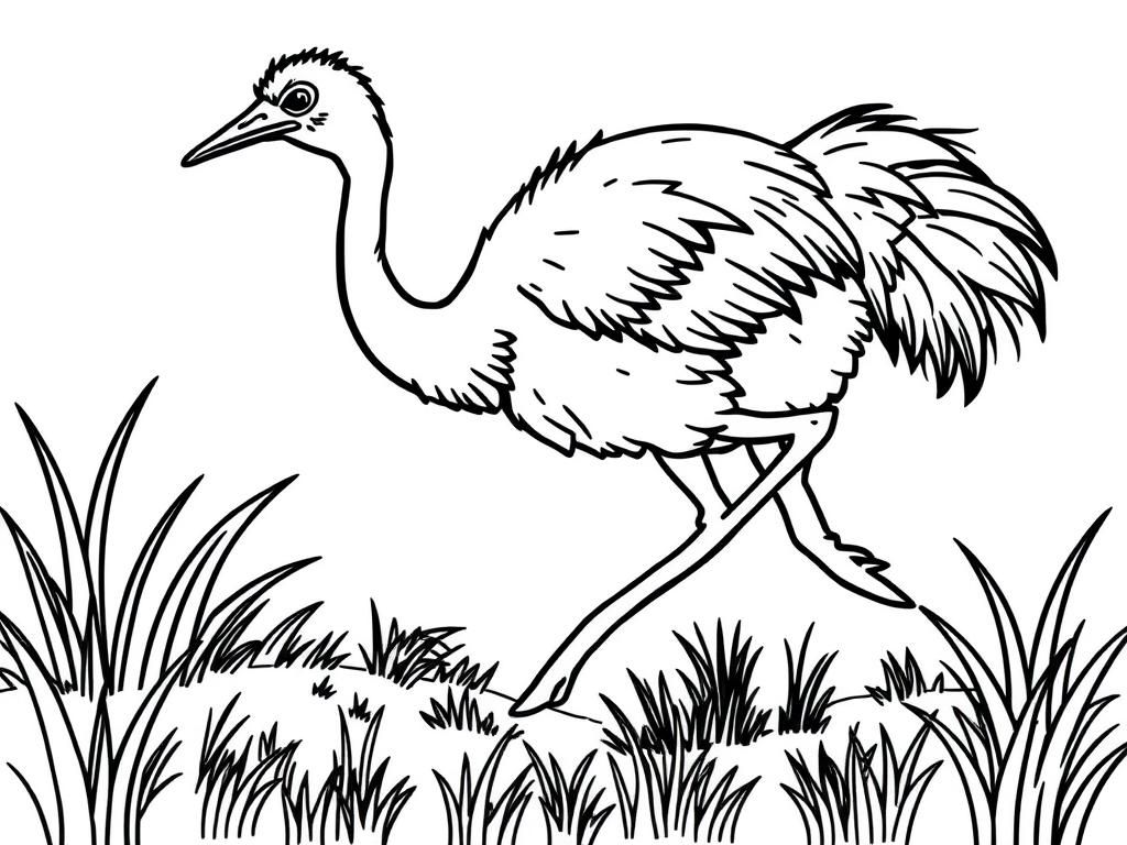 ostrich running on grass