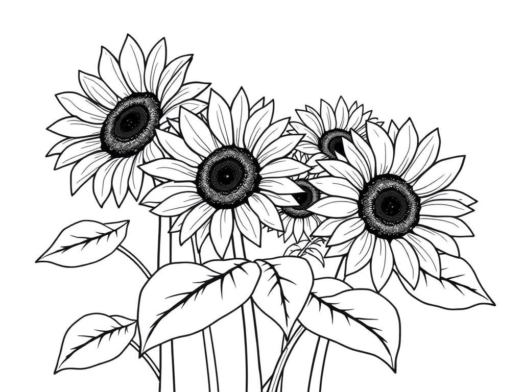 Preview of painting with sunflowers