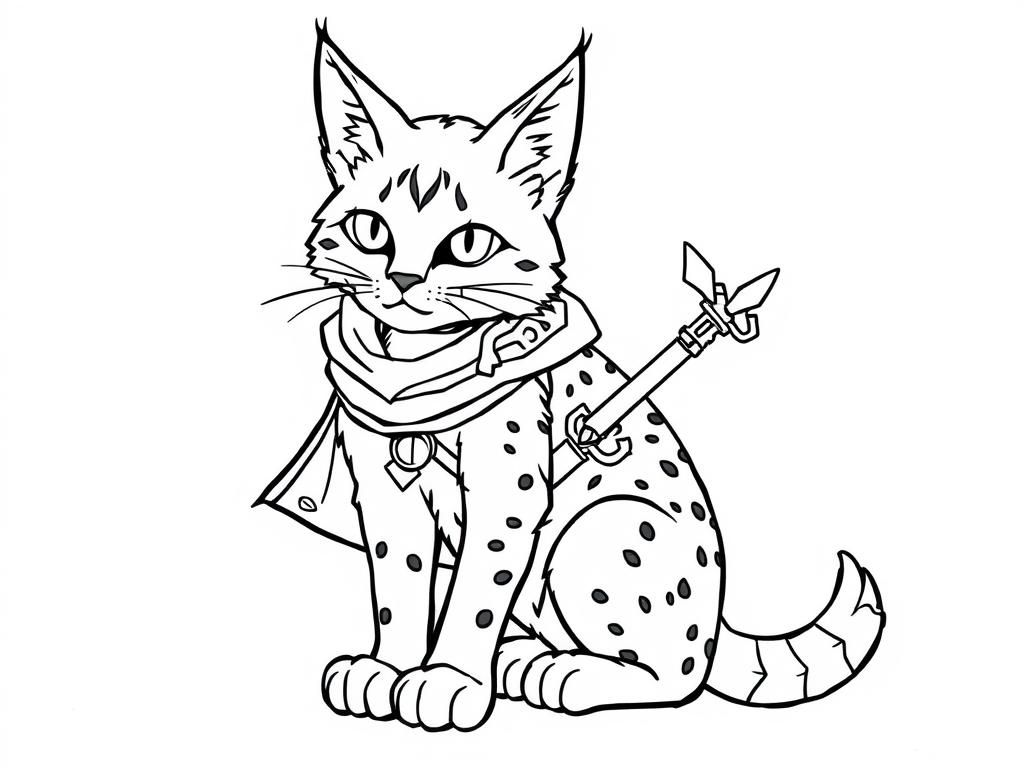Spotted Cat Coloring Page - Coloring Page