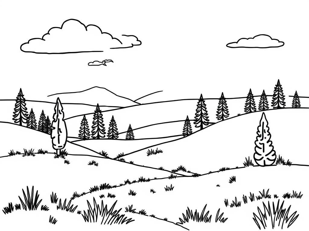 Landscape Coloring Page