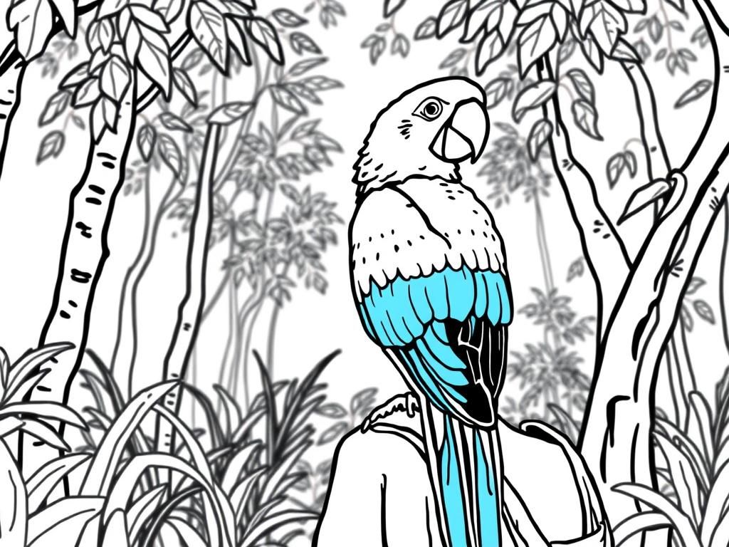 Parrot Coloring Page