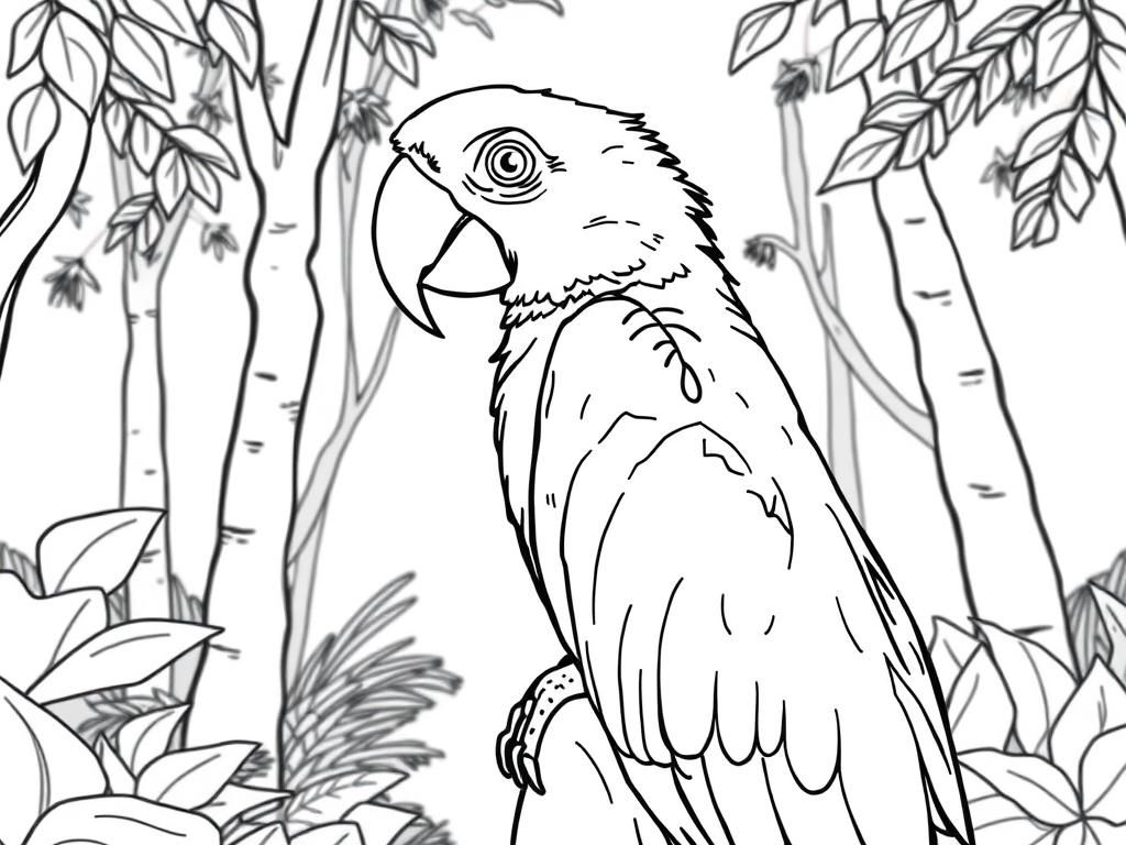 Parrot Coloring Page