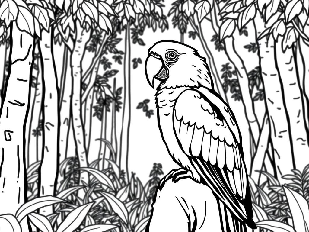 Parrot Coloring Page