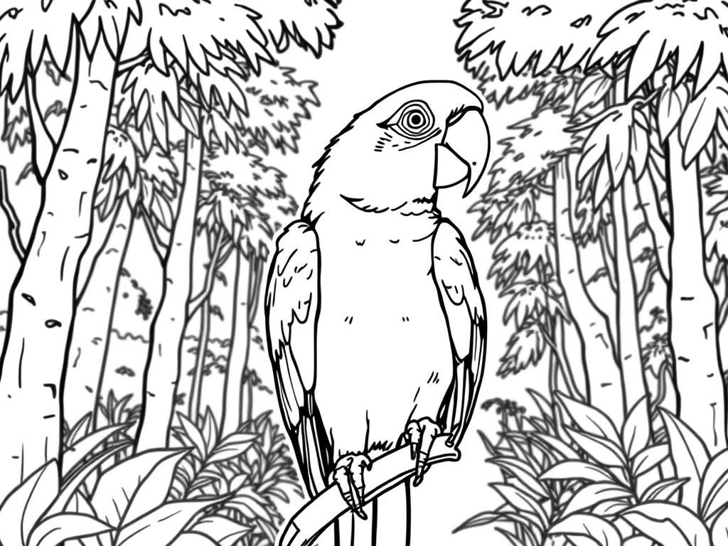 Parrot Coloring Page