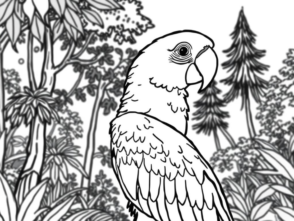 Parrot Coloring Page