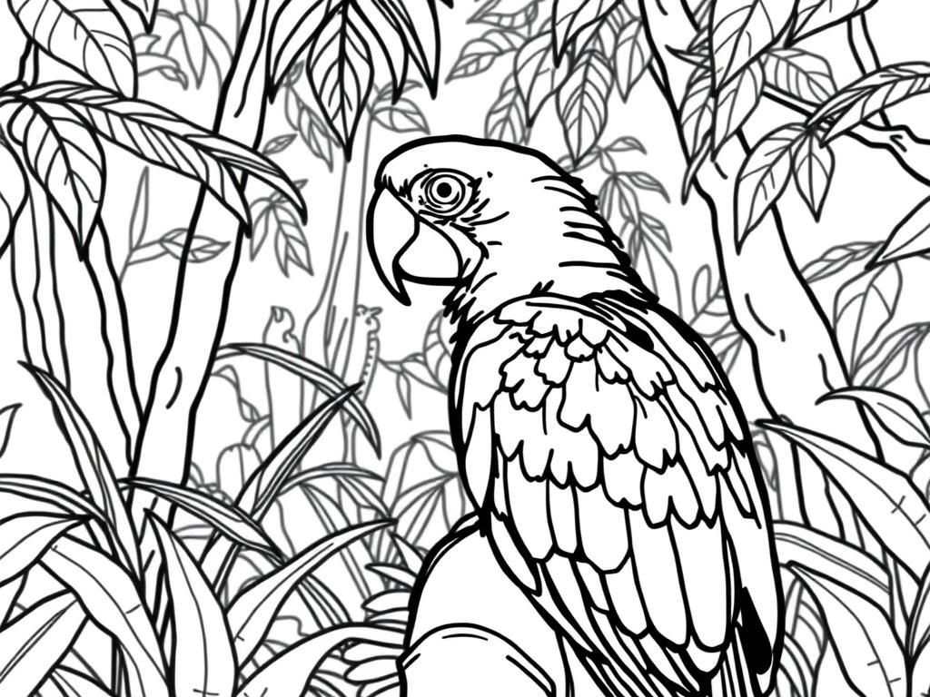 Parrot Coloring Page