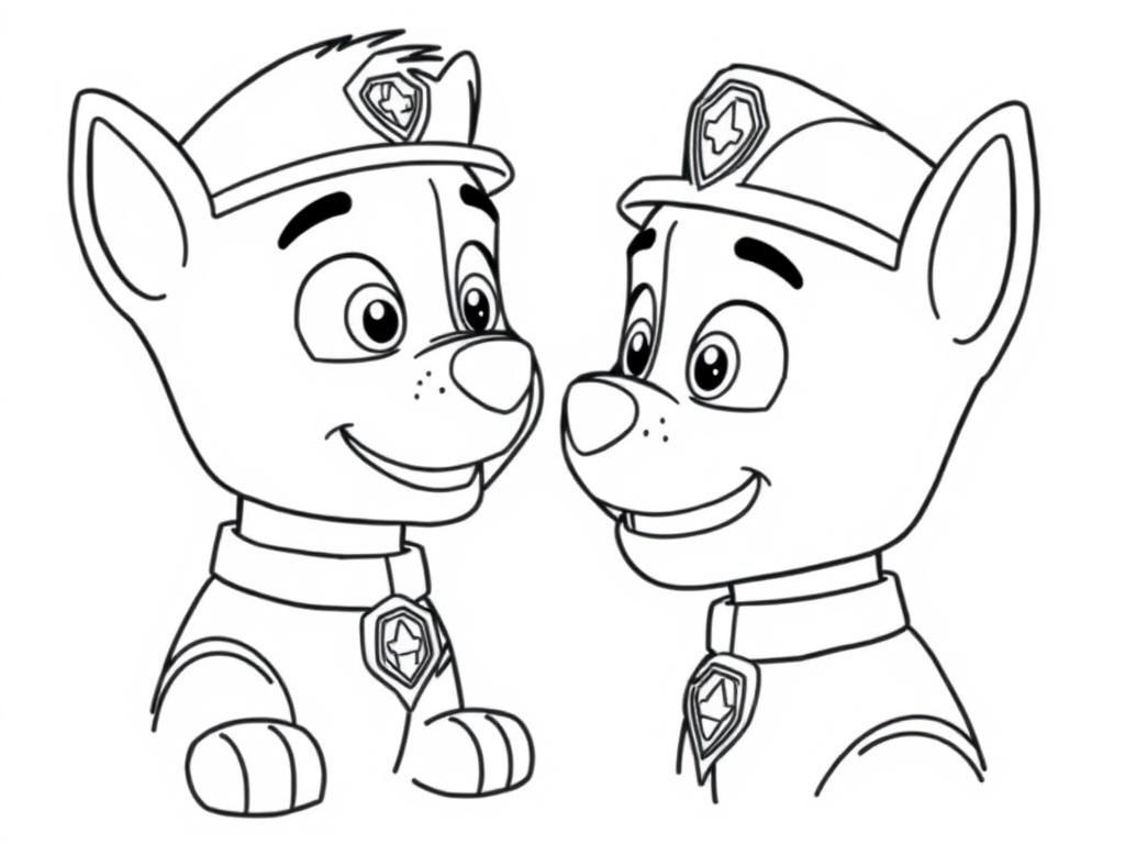 paw patrol and elon musk face looking each other in the eyes